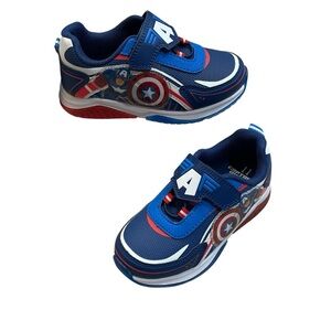 Marvel Avengers Captain America Light Up Blue Toddler Boy’s Sneakers size 7 New
